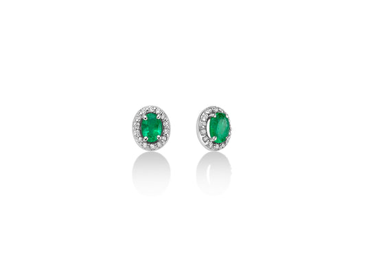 Pendientes de gemas preciosas con diamantes y esmeraldas ERD2394