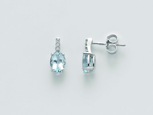 Pendientes de aguamarina con diamantes ERD2410