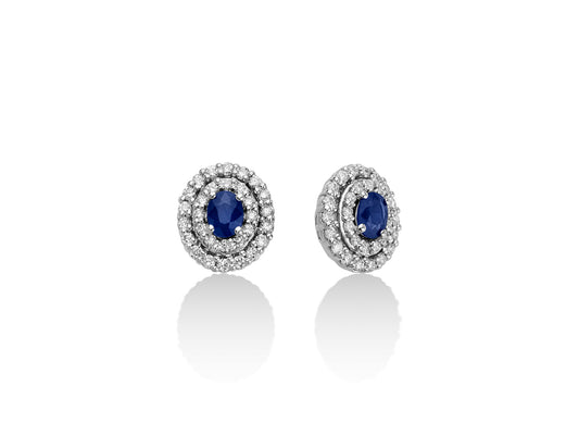 Pendientes de gemas preciosas con diamantes y zafiros azules ERD2541