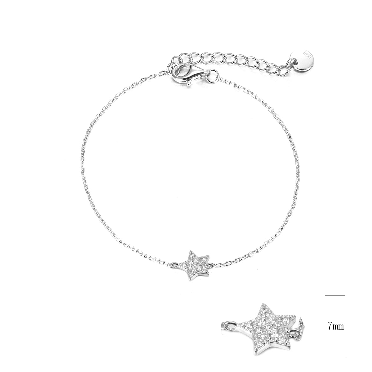 Pulsera Estrella de Plata con Circonitas Blancas EVBR05000500