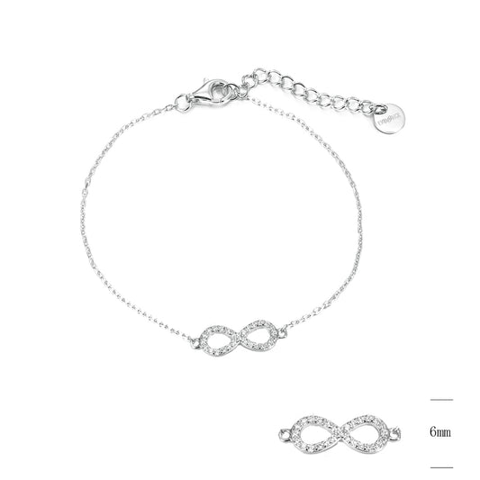 Pulsera Infinito de Plata con Circonitas Blancas EVBR05000700