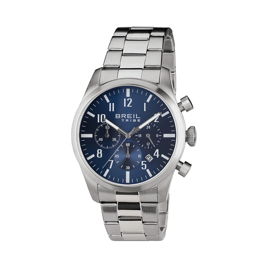 Reloj Chrono Gent Classic Elegance plateado y azul 42 mm EW0226 para hombre