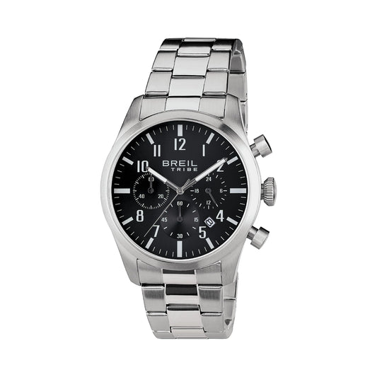 Reloj Chrono Gent Classic Elegance plateado y negro 42 mm EW0227 para hombre