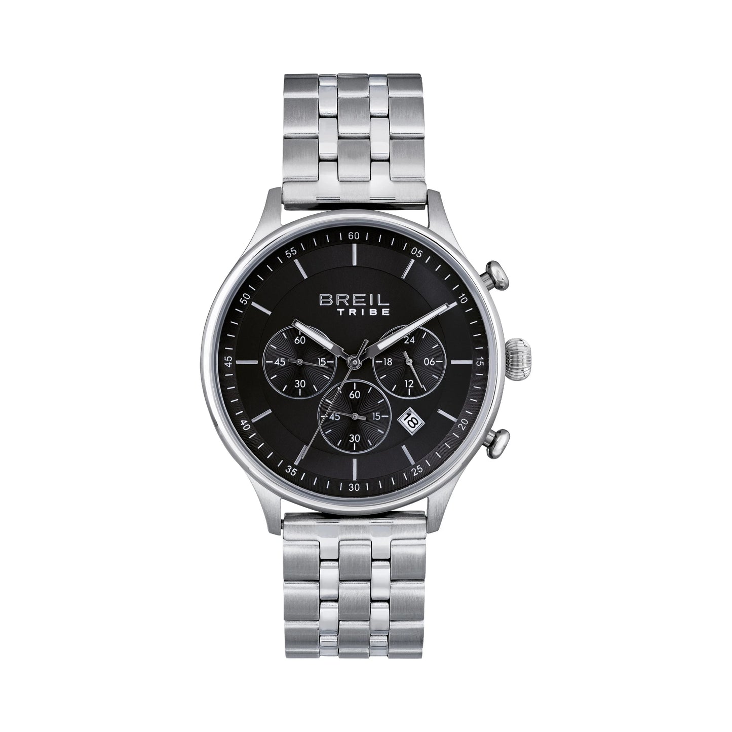 Reloj Chrono Gent Classy plateado y negro 42 mm EW0500 para hombre