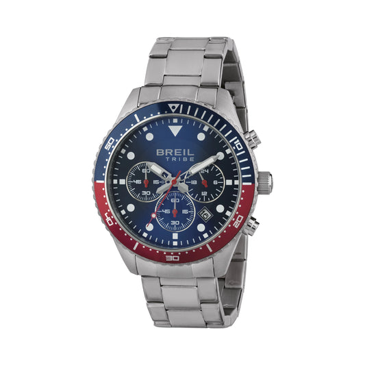 Reloj Chrono Gent Sail plateado azul y rojo 42 mm EW0581 para hombre