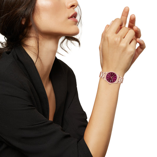 Reloj Mujer Classic Elegance Only Time Lady Fucsia EW0598