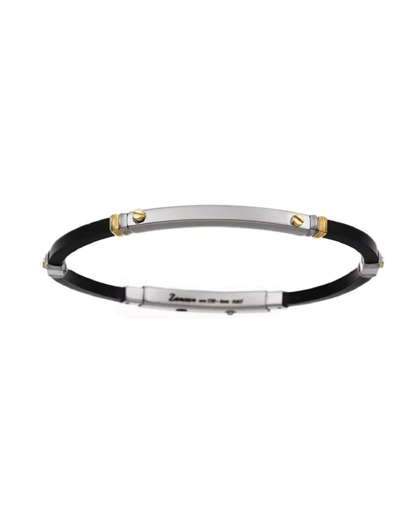 Bracciale Uomo In Caucciù Robertinox Nero e Argentato EXB170G