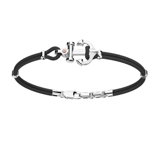 Pulsera Hombre Kevlar Negra con Ancla EXB619R-NE