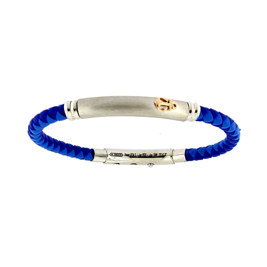 Pulsera de Hombre en Caucho Trenzado Azul EXB923R-BL