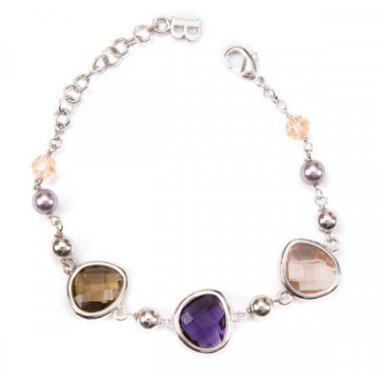 Pulsera Rodiada con Cristales Briolette XBR149