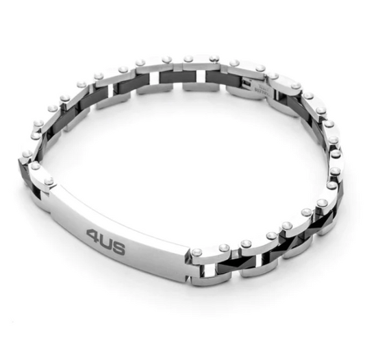 Pulsera de hombre 4US de metal y cerámica negra 4UBR5029