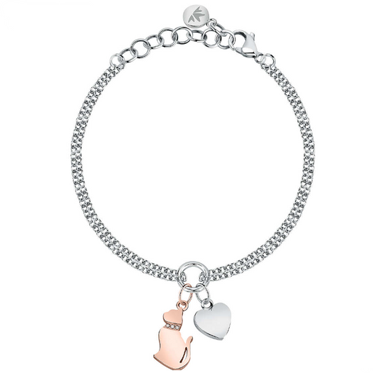 Bracciale Mascotte Gatto e Cuore SAVL11