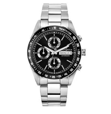 Caribe Acero y Negro Automático Cronógrafo Hombre Reloj R8243607001