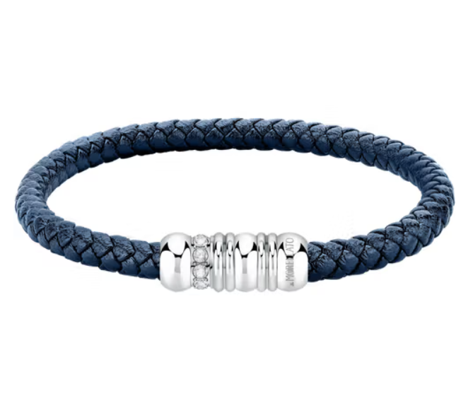 Bracciale Uomo Cinturino Pelle Blu SQH55