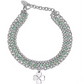 Bracciale con Sfere, Cristalli in Vetro Verde e Quadrifoglio 232119