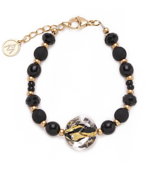 Pulsera Isabel Negro Dorado BR852A14