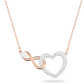 Collar Infinito Rosa y Corazón Blanco 5518865