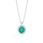 Collar Iris en Oro Blanco con Diamantes y Esmeralda P33CC251