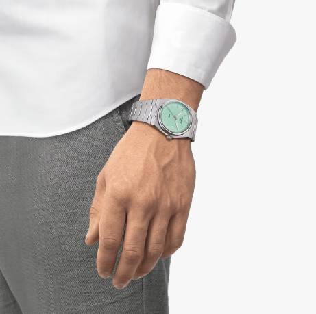 Reloj Prx Hombre Acero y Verde Tiffany T1374101109101