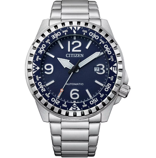 Reloj Automático Hombre Only Time Acero y Azul NJ2191-82L