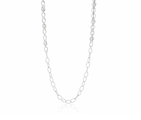 Collana con Maglia a Catena e Perle 7.5mm PCL6331B