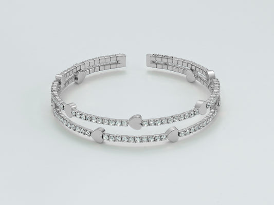 Bracciale Basik Chic Cuori e Cristalli KBRD1276B