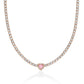 Collar con Corazón Rosa y Circonitas KCLD3949R
