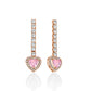 Pendientes Colgante Corazón Rosa Basik con Circonitas KERD2047R