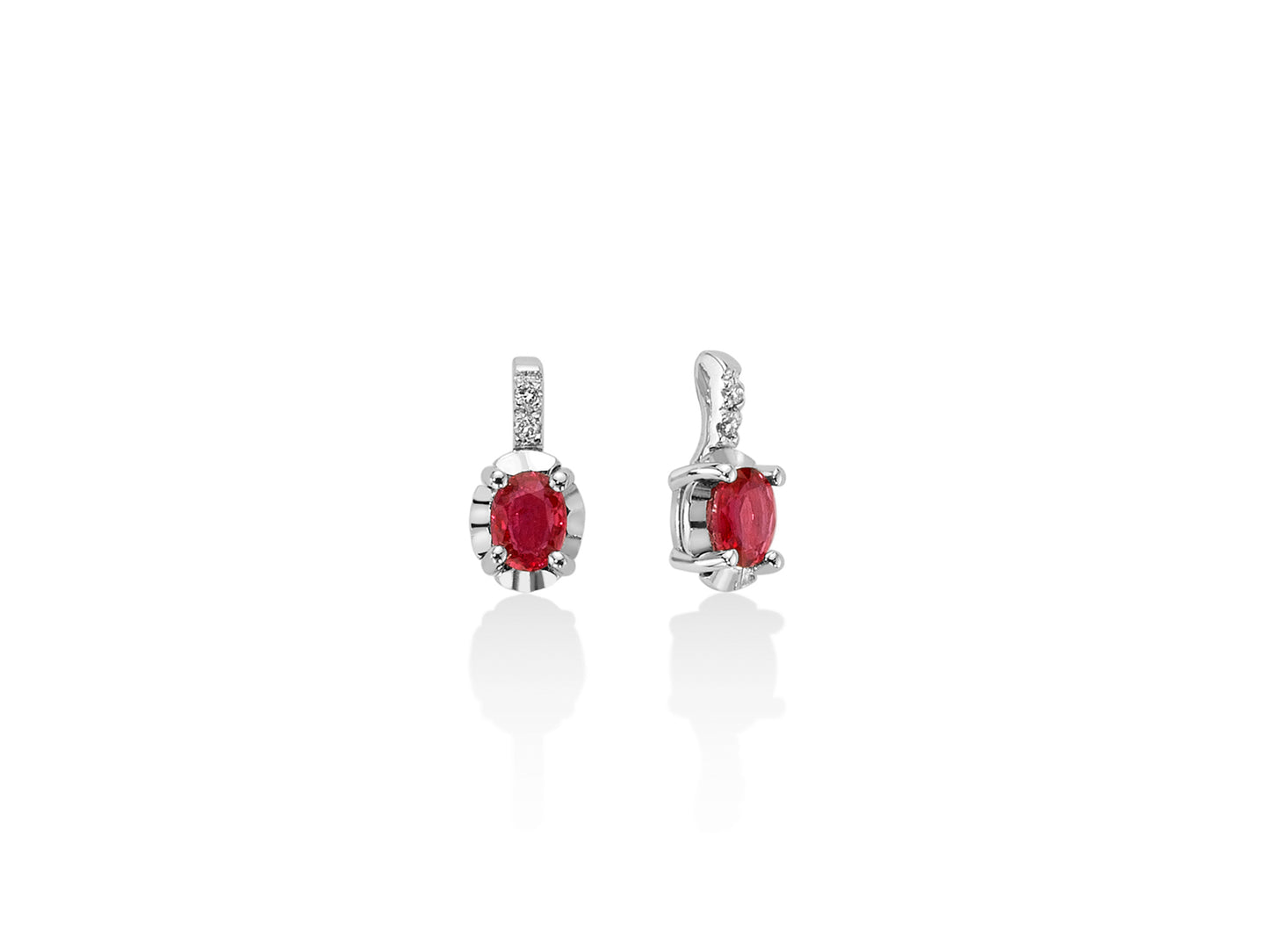 Aretes de gemas de rubí premium con diamantes ERD2472