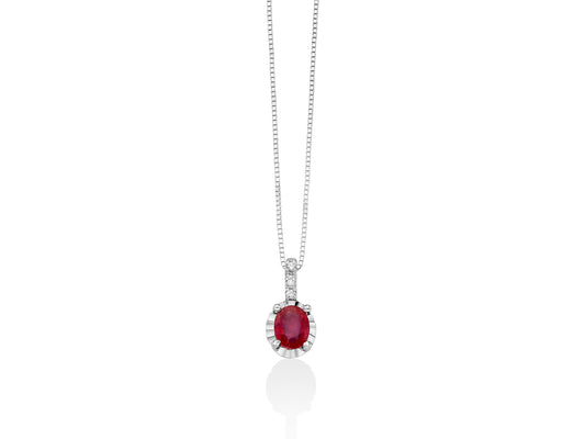 Collier Premium Gemme Rubino con Diamanti CLD4195