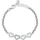 Bracciale Bagliori Argentato Cuori Con Cristalli SAV027