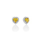 Orecchini Premium Gemme Zaffiri Gialli Cuori con Diamanti ERD2638