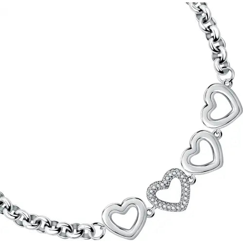 Bagliori Pulsera Plata Corazones Con Cristales SAV027