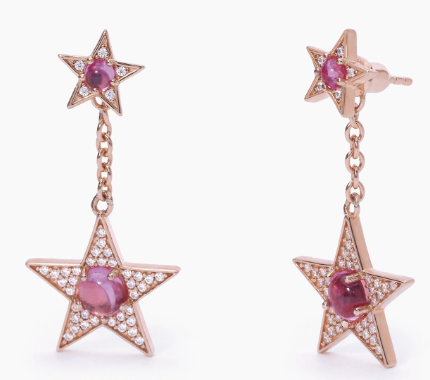 Pendientes Pink Starlet Con Estrella De Turmalina 563557