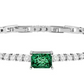 Pulsera Treasures de Plata con Piedras Blancas y Verdes SAIW91