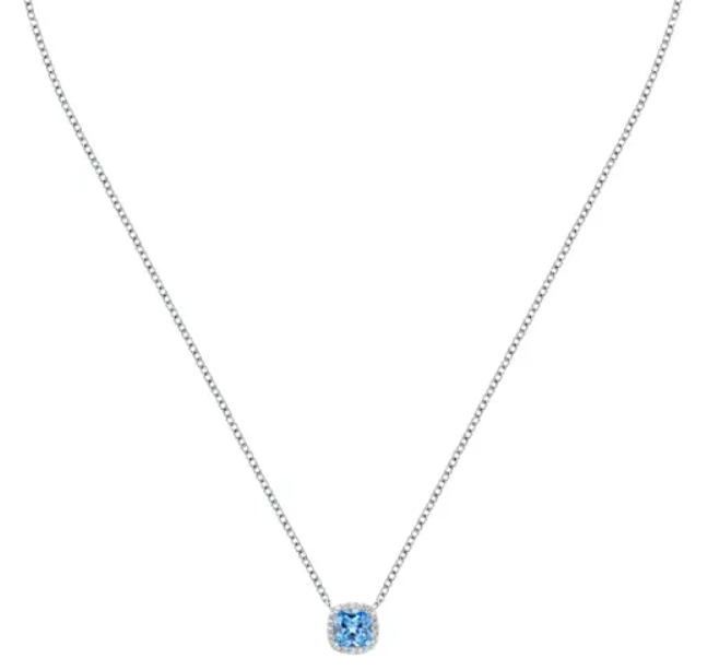 Collar Treasures en Plata Azul SAIW108 