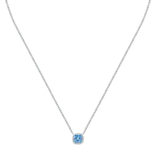 Collar Treasures en Plata Azul SAIW108 