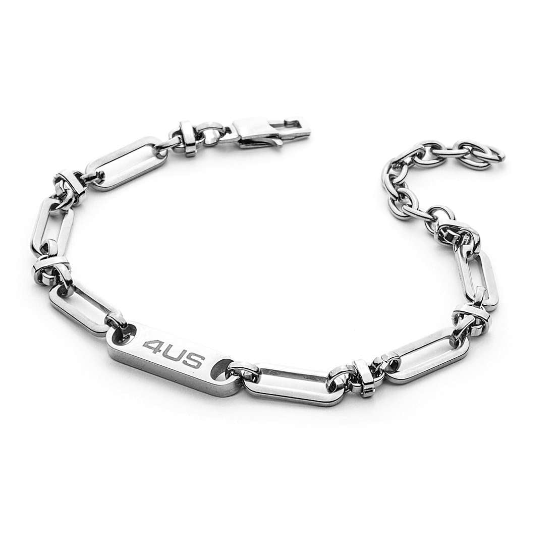 Bracciale Uomo 4US Argentato Catena Targa 4US 4UBR4503