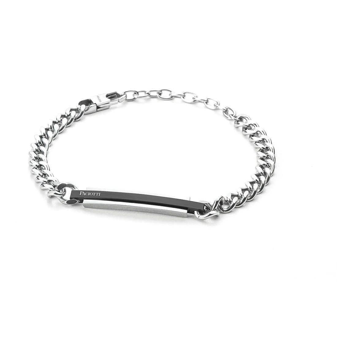 Pulsera 4US Bridge Hombre Plata y Negro 4UBR3275