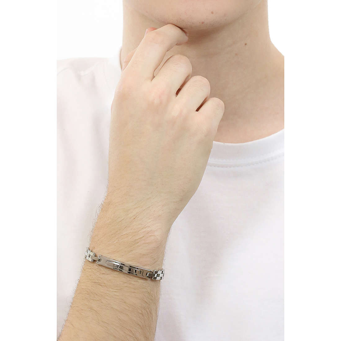 Bracciale Uomo 4US con Maglie e Targa 4UBR4426