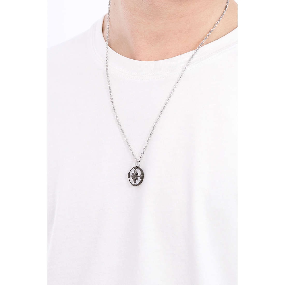 Collar de hombre 4US Wind Rose negro 4UCL3485