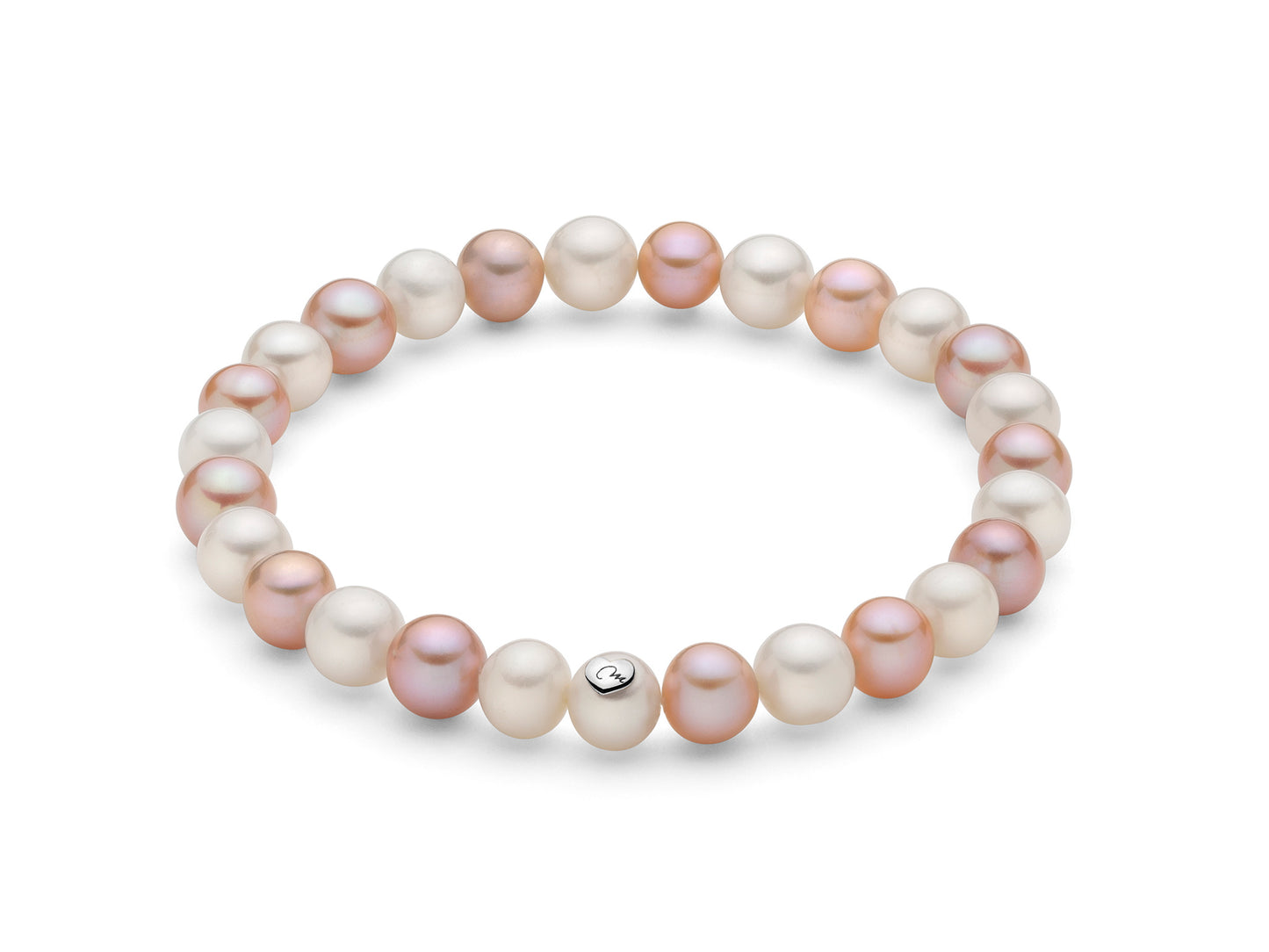 Pulsera Games Perla Blanca y Rosa 7mm PBR1670