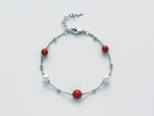 Bracciale Terra e Mare Corallo Rosso 7mm PBR3017