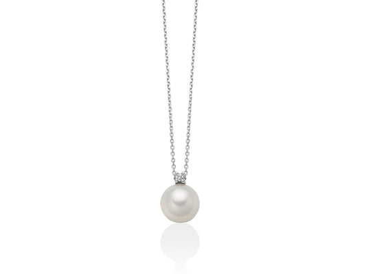 Collar de perlas de 7,5 mm y diamante PCL3932