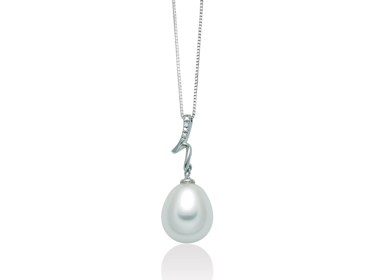 Collier Perle 10mm con Diamante PCL5854