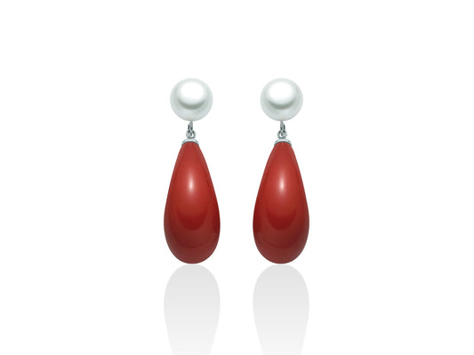 Pendientes Coral Rojo Tierra y Mar 7mm PER2190