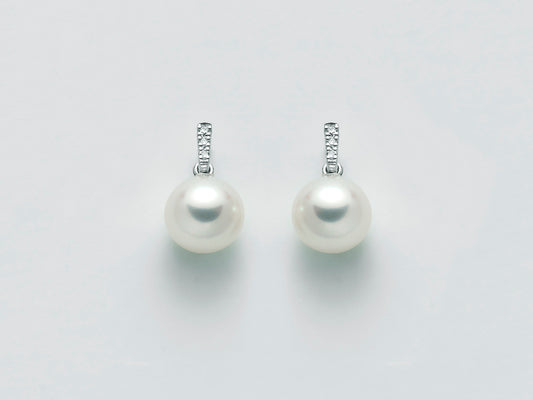 Pendientes Perla 8mm Con Diamantes PER2304