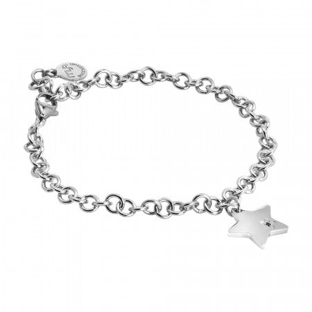 Bracciale Piccoli Tesori Con Stella Pendete E Zircone Nero PI/BR52