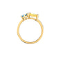 Anillo Dorado con Cristales Amarillos y Azules SAVY09