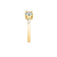 Anillo Dorado con Cristales Amarillos y Azules SAVY09